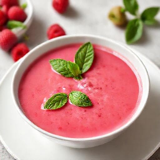 Soupe de Framboises à la Menthe Traditionnelle