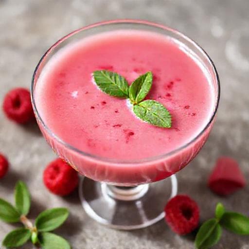 Soupe de Framboises et Rose à la Menthe
