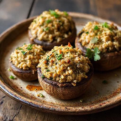 Champignons Farcis à la Lyonnaise