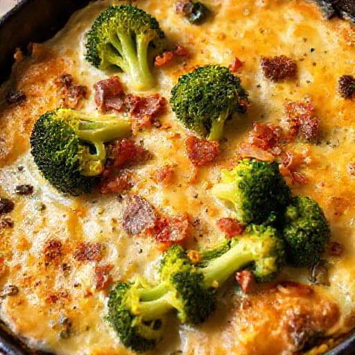 Gratin de Brocolis au Lard et à la Moutarde
