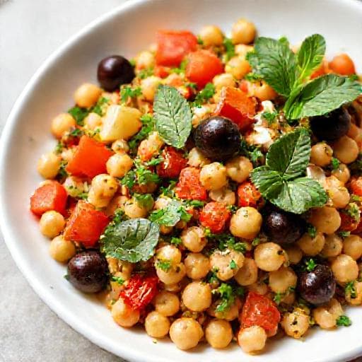 Salade de Pois Chiche Méditerranéenne aux Herbes