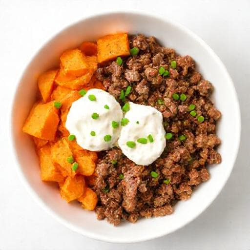 Bowl Express au Bœuf, Patate Douce et Cottage Cheese