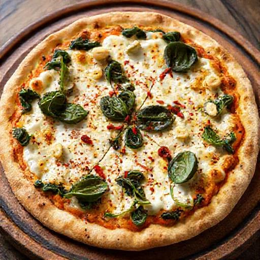 Pizza Créative au Cottage Cheese et Épinards