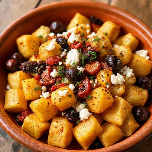 Gnocchis Rôtis à la Méditerranéenne avec Olives et Feta