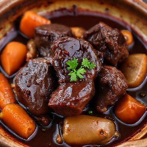 Joue de Bœuf Braisée à la Bourguignonne