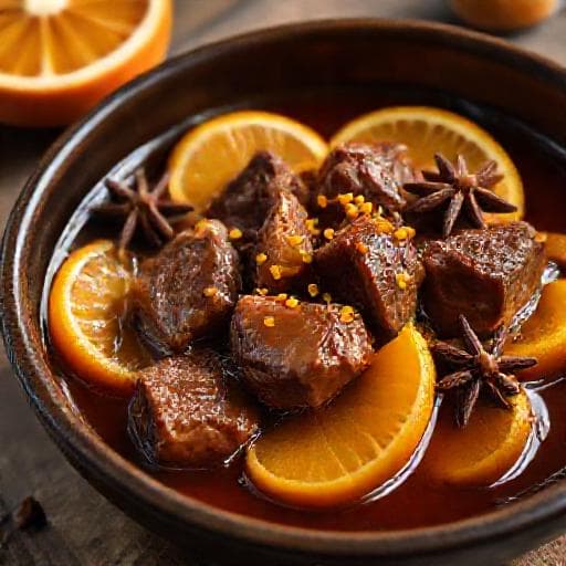 Joue de Bœuf Braisée à l'Orange et aux Épices Douces