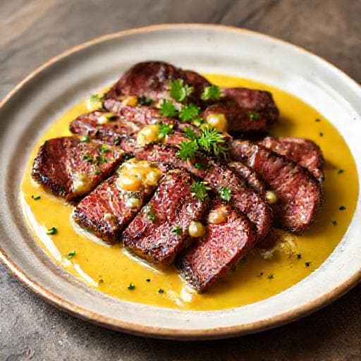 Bavette express à l'échalote et moutarde