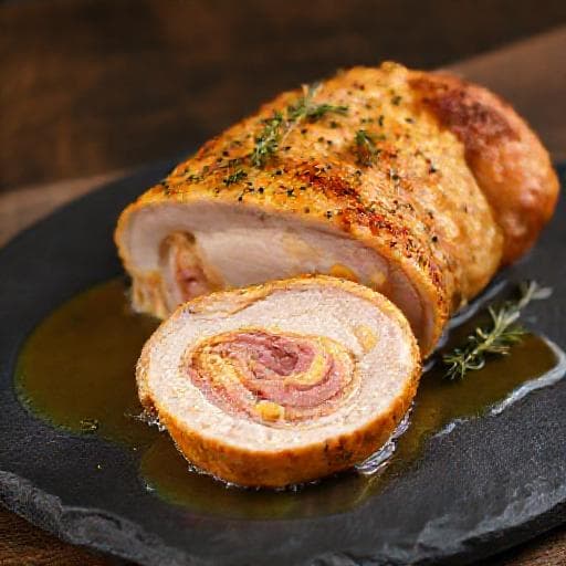 Rôti de Porc Orloff à la Moutarde et aux Herbes
