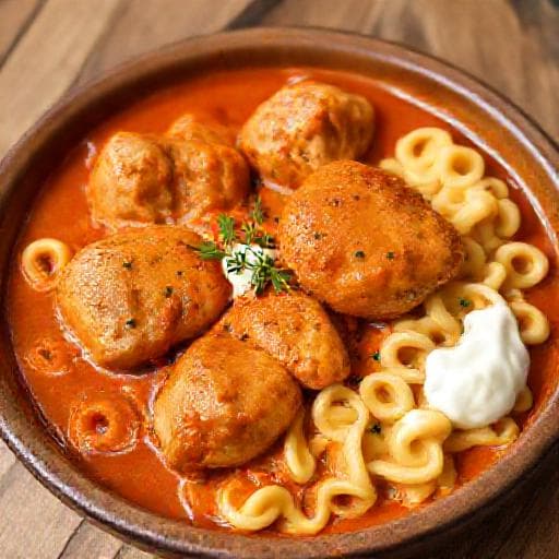 Poulet Paprika Crémeux à la Hongroise avec Spaetzle