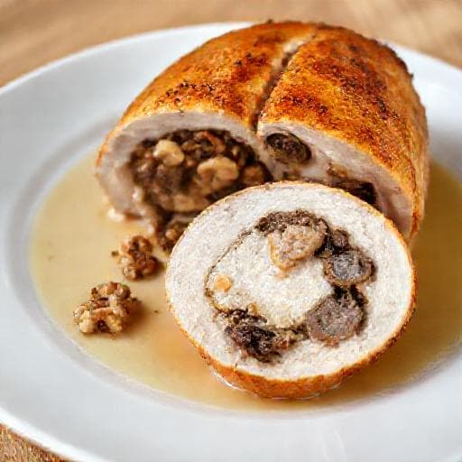 Rôti de Dinde Farcis Express aux Champignons et Noix