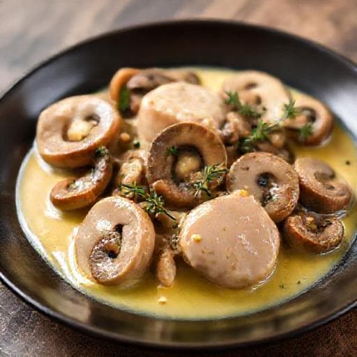 Rognons de Veau à la Moutarde et aux Champignons de Paris
