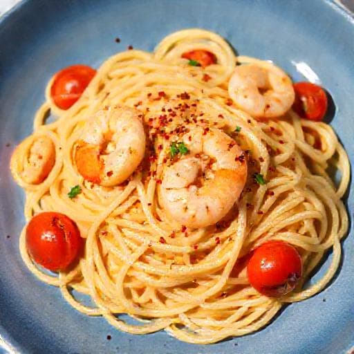 Snabb Pasta med Räkor och Vitlök