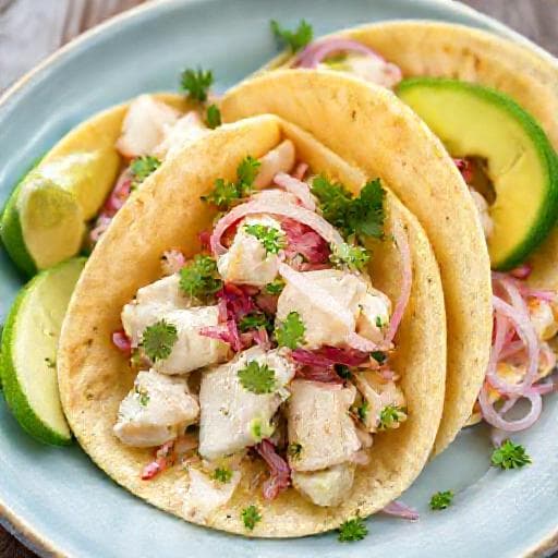 Fisketacos med Ceviche-inspirerad Fisk