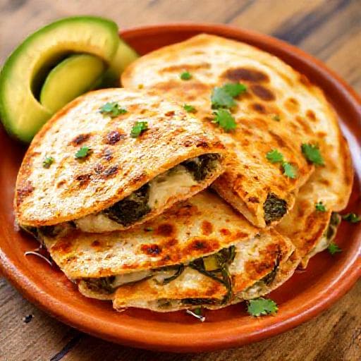 Quesadillas med Oaxaca-ost och Poblano
