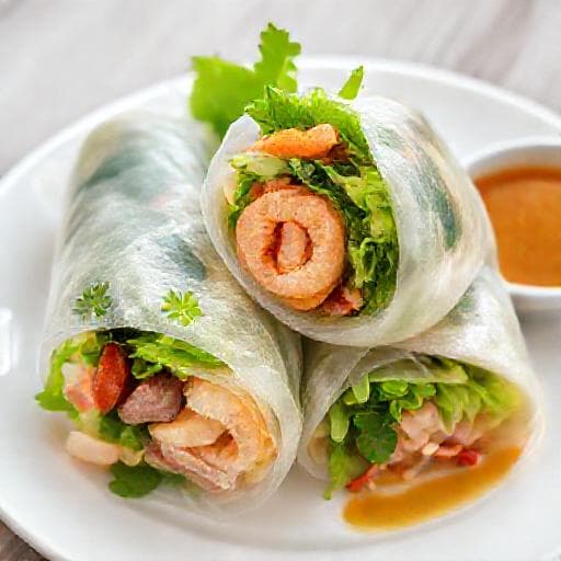 Klassiska Vietnamesiska Sommarrullar (Gỏi Cuốn)