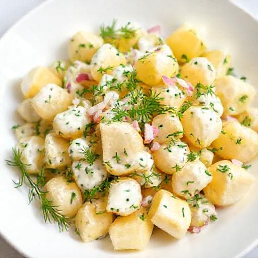 Snabb Krämig Potatissallad med Dill