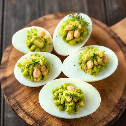 Ägghalvor med Räkor och Avokado