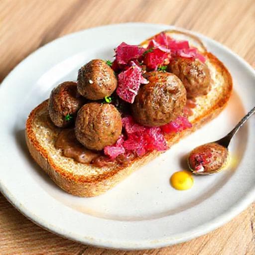 Snabb KöttbullesmörgÄs med FÀrdig Rödbetssallad