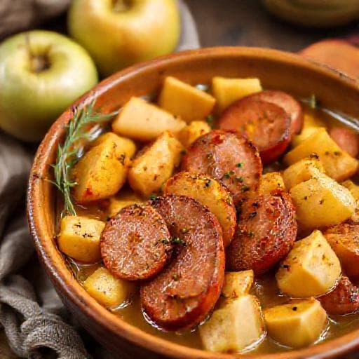 Falukorv i Ugn med Äpple och Curry