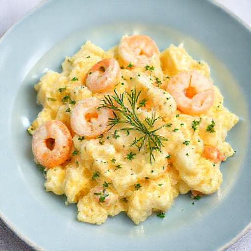 Äggröra med Räkor och Dill