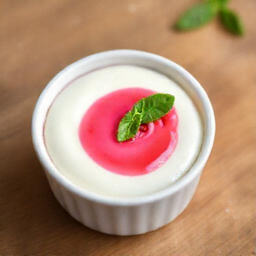 Snabb Pannacotta med Hallon & Mynta