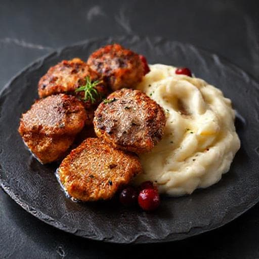Renskav med Potatismos och Lingon