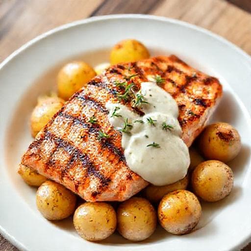 Klassisk Grillad Lax med Färskpotatis och Dill