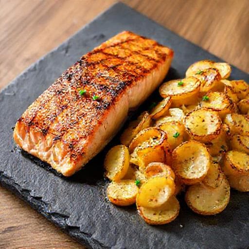 Grillad Lax med Potatis- och Västerbottensostgratäng