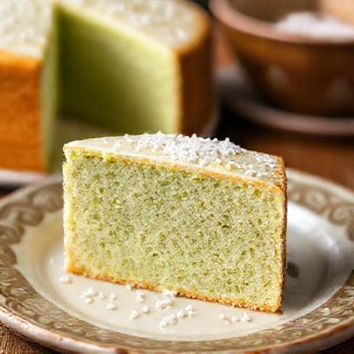 Kek Span Vanila Kelapa Pandan