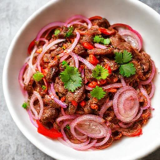 Kerabu Daging Salai Cepat & Mudah