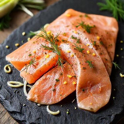 Gravad Laks med Fennikel og Citron