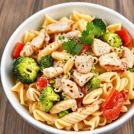 Klassisk Cremet Pastasalat med Kylling