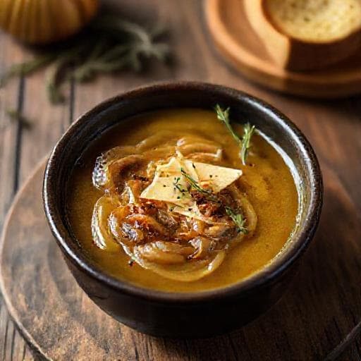 Løgsuppe med Sherry og Urter