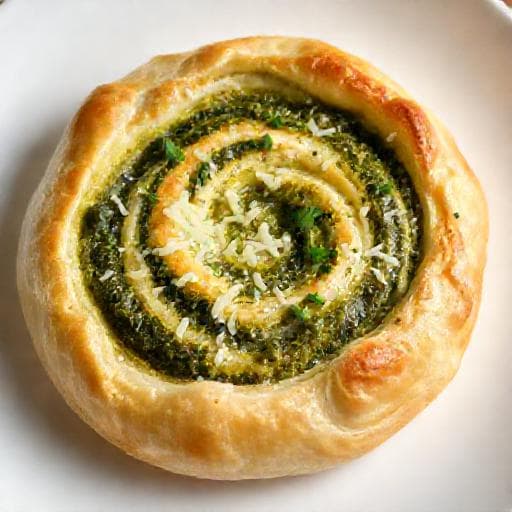Hurtige Butterdejssnegle med Pesto og Parmesan