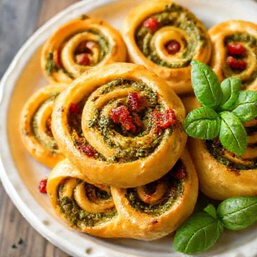 Kreative Butterdejssnegle med Pesto og Soltørrede Tomater