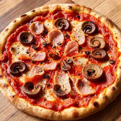 Klassisk Pizza med Skinke og Champignon