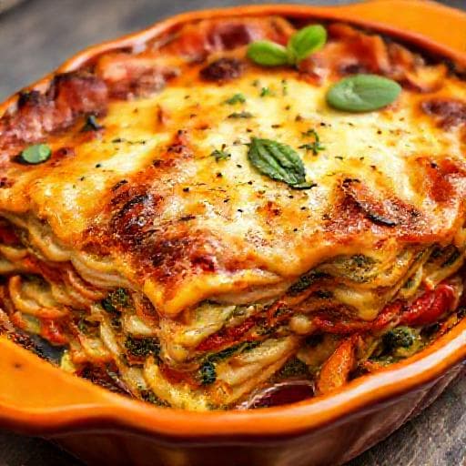 Grøntsags- og Pesto Lasagne