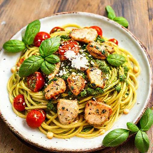 Klassisk Pasta Pesto med Kylling