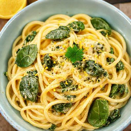 Kremet One Pot Pasta med Citron og Spinat