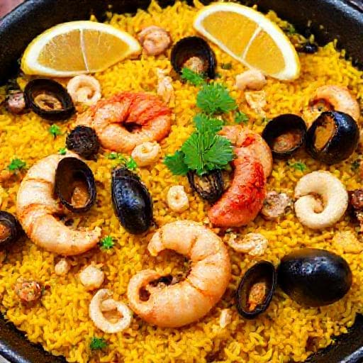 Klassisk Paella med Skaldyr