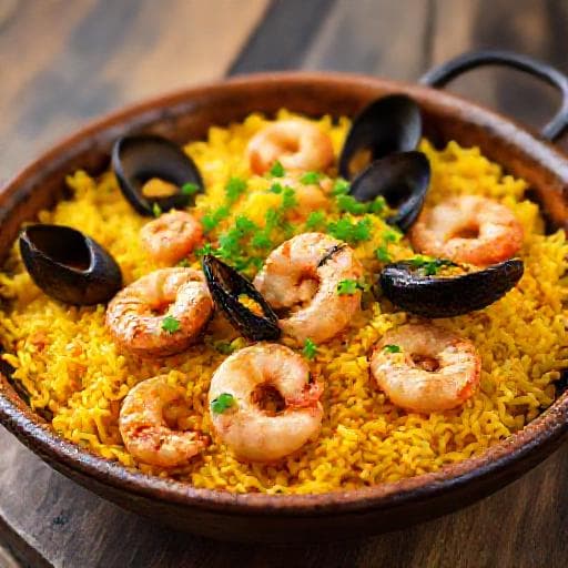Hurtig Paella med Skaldyr