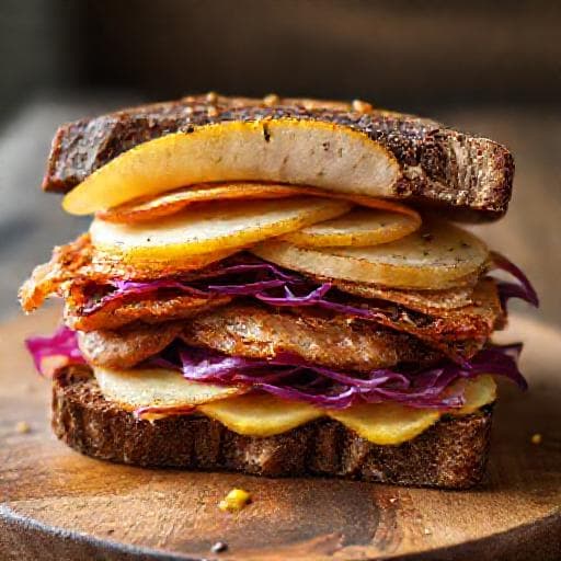 Flæskestegssandwich med Æble og Sennep