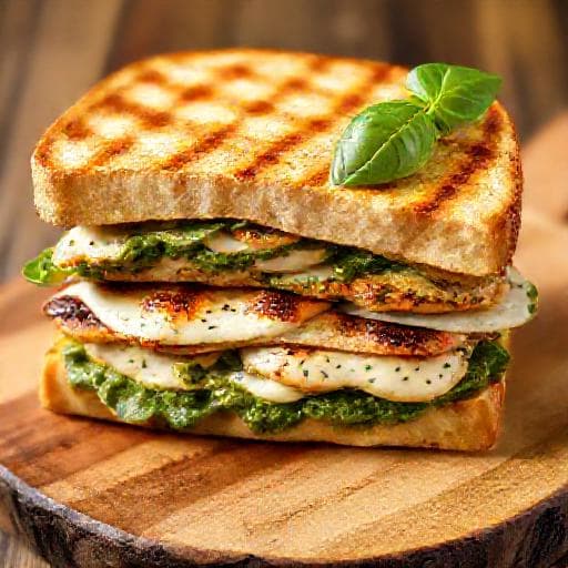 Klassisk Panini med Kylling og Pesto