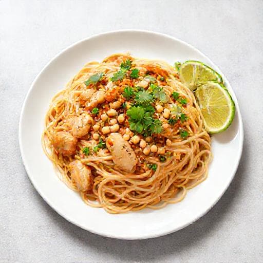 Klassisk Pad Thai med Kylling
