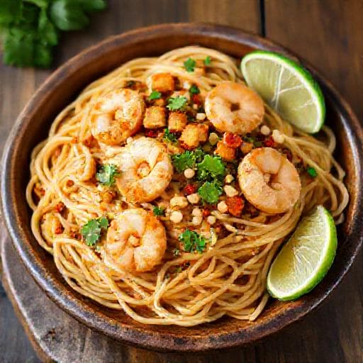 Pad Thai med Rejer og Sprød Tofu