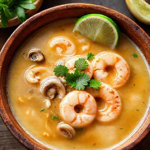 Tom Kha Gai med Rejer og Ingefær