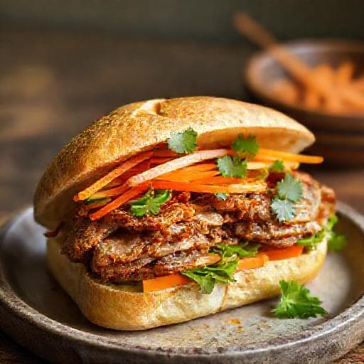 Hurtig Banh Mi med Svinekød på Panden
