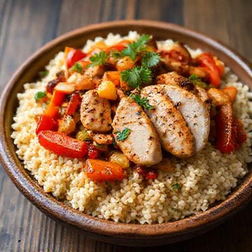 Couscous med Krydrede Grøntsager og Kylling