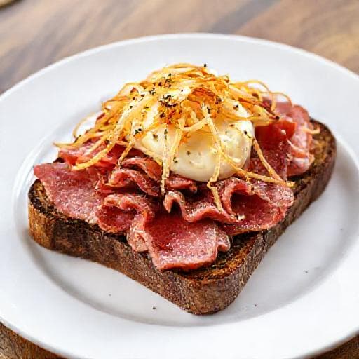 Klassisk Smørrebrød med Roastbeef
