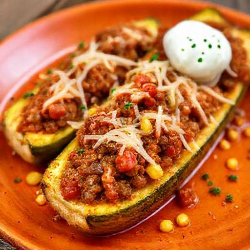Fyldt Squash med Kødsovs og Mexicansk Twist